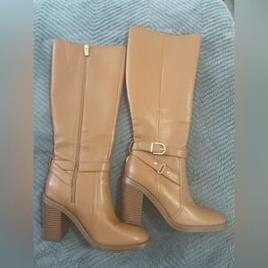 Elegant Tan Leather Knee-High Boots